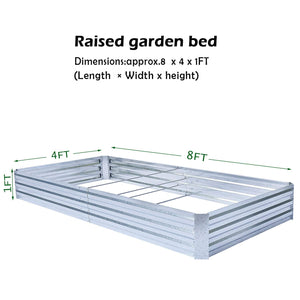 Heavy Duty Raised Garden Bed Planter Elevated Box - 8ft x 4ft x 1ft