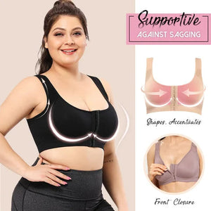 Helen Bra-Front Closure Posture Wireless Back Support Full Coverage Bra